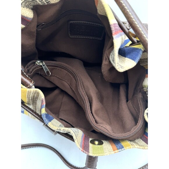 Relic Striped Canvas Purse / Bag Handbag Snap & Cinch Jewel Tone Multicolor - Picture 13 of 15
